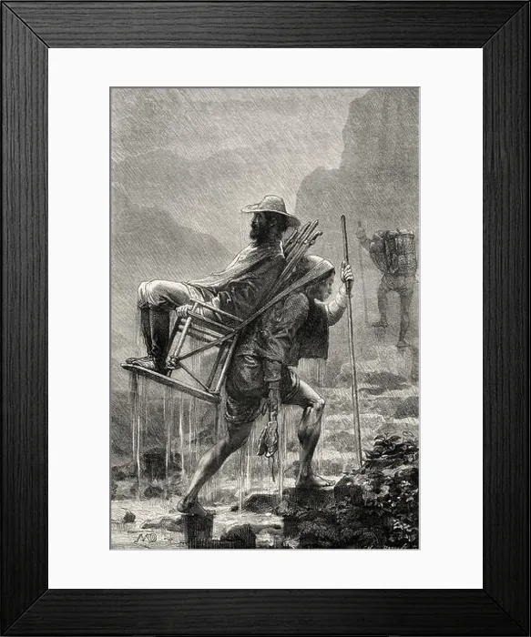 Framed Print : Silla, chair lashed to the back of a sillero Framed Print : Silla, chair lashed to the back of a sillero