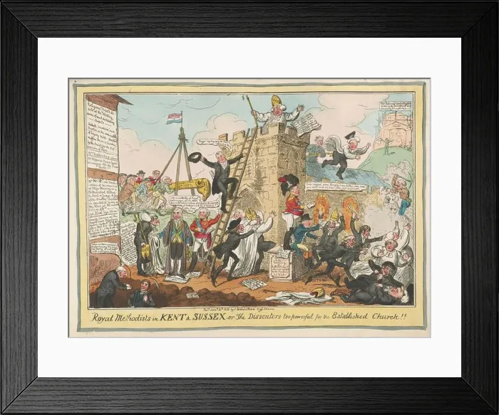Framed Print : Royal Methodists in Kent & Sussex -or the dissenters too powerful for the established church G Framed Print : Royal Methodists in Kent & Sussex -or the dissenters too powerful for the established church G