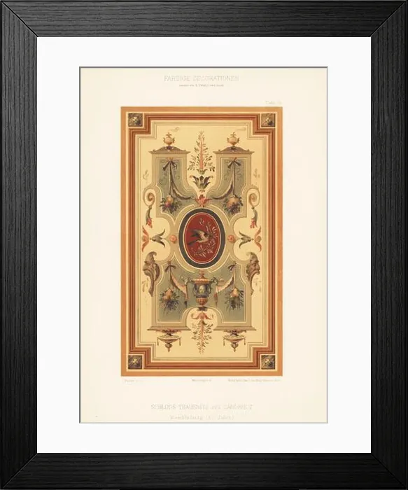 Framed Print : Wall panel in Trausnitz Castle Framed Print : Wall panel in Trausnitz Castle