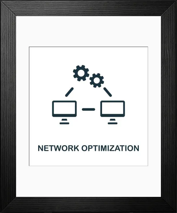 Framed Print : Network Optimization flat icon Framed Print : Network Optimization flat icon