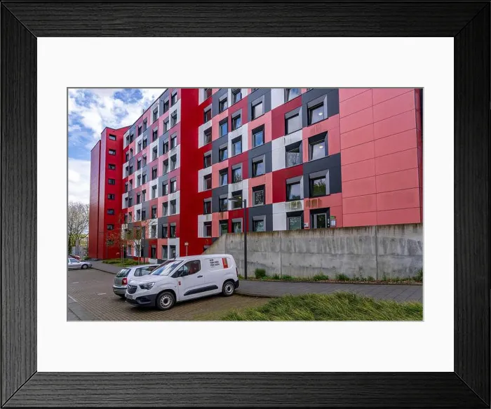 Framed Print : Student residence of the Studierendenwerk Essen-Duisburg in Essen Framed Print : Student residence of the Studierendenwerk Essen-Duisburg in Essen