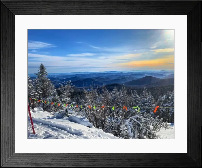 Framed Print : Blue Mountains, Killington Ski Resort, Vermont, New England