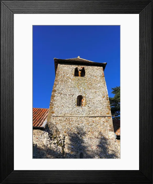 Framed Print : A view of the Saxon tower of the parish church of St Mary and All Saints at Newton by Castle Acre, Norfolk, England, UK Framed Print : A view of the Saxon tower of the parish church of St Mary and All Saints at Newton by Castle Acre, Norfolk, England, UK