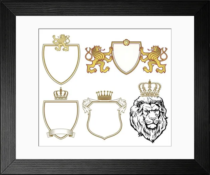 Framed Print : Coat of arms with lions and crowns Framed Print : Coat of arms with lions and crowns