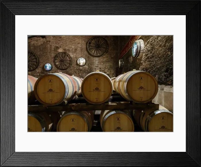Framed Print : France, Herault, Laverune, Château de l'Engarran, interior of a winegrower's cellar Framed Print : France, Herault, Laverune, Château de l'Engarran, interior of a winegrower's cellar