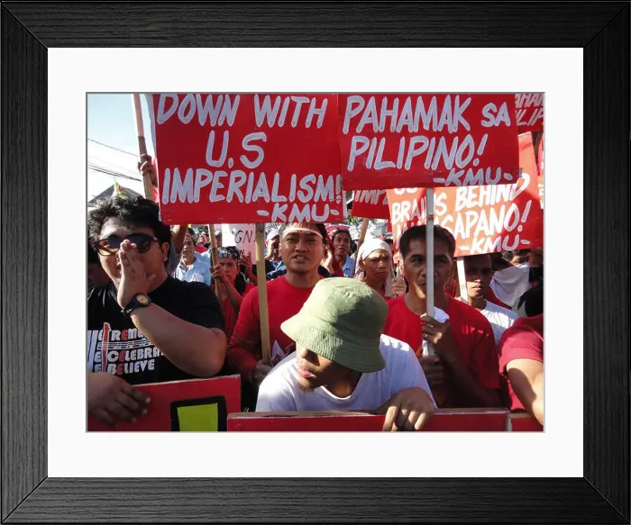 Framed Print : Militant protesters holding placards Framed Print : Militant protesters holding placards