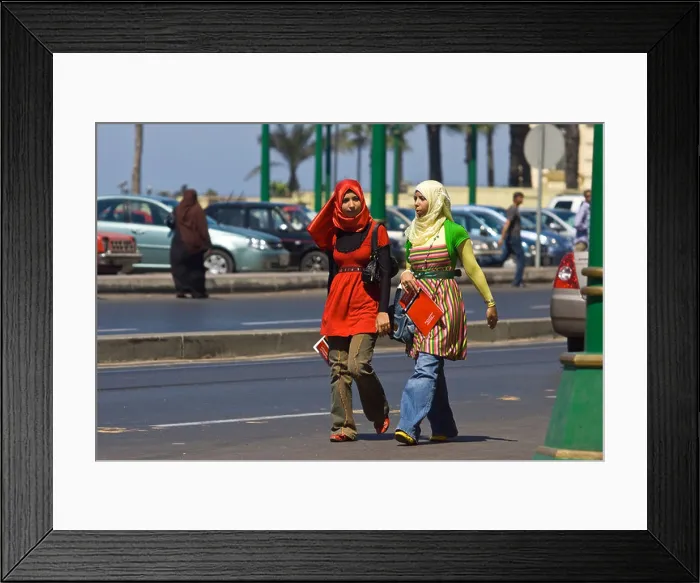 Framed Print : Young Muslim Women in Alexandria Egypt Framed Print : Young Muslim Women in Alexandria Egypt