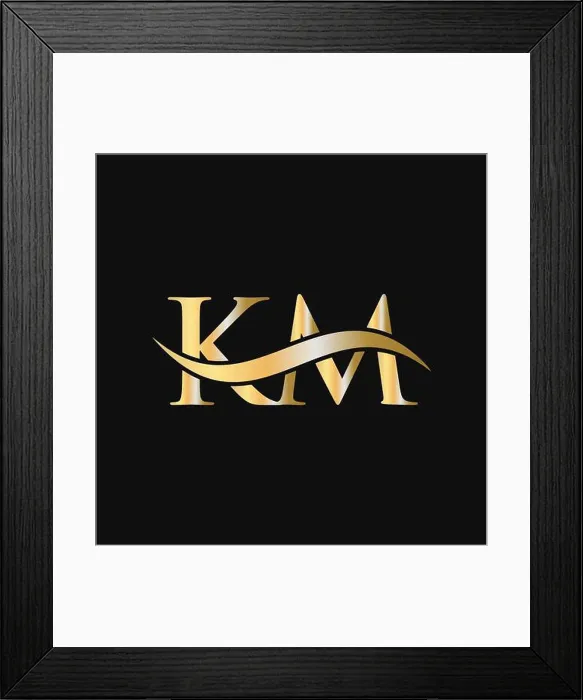 Framed Print : Letter KM Logo Sign Design Template. KM, K M Letter Logo Modern, Flat, Minimalist, Business, Company Template Framed Print : Letter KM Logo Sign Design Template. KM, K M Letter Logo Modern, Flat, Minimalist, Business, Company Template