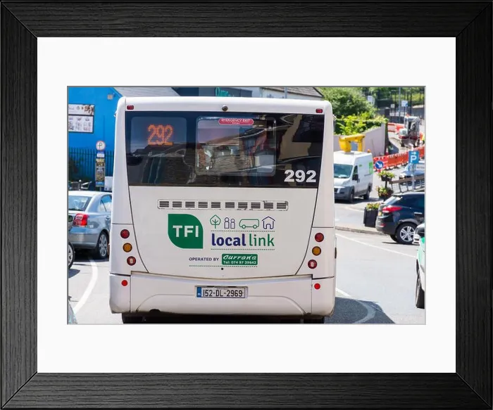 Framed Print : Rural Transport Programme / TFI Local Link bus in Donegal Town, County Donegal, Ireland Framed Print : Rural Transport Programme / TFI Local Link bus in Donegal Town, County Donegal, Ireland