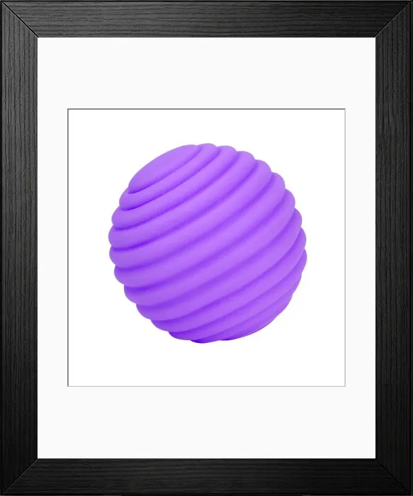 Framed Print : Ribbed form silicone rubber ball wavy isolated on the white background Framed Print : Ribbed form silicone rubber ball wavy isolated on the white background