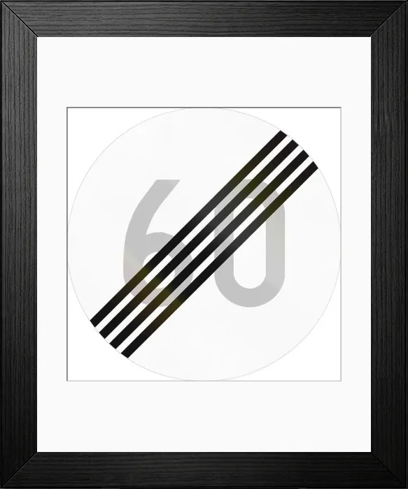 Framed Print : Road sign 362 in Finland - End maximum speed limit Framed Print : Road sign 362 in Finland - End maximum speed limit