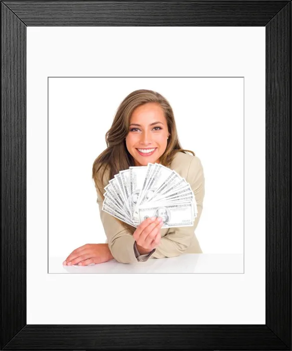 Framed Print : Business woman, portrait and money fan in finance for wealth Framed Print : Business woman, portrait and money fan in finance for wealth