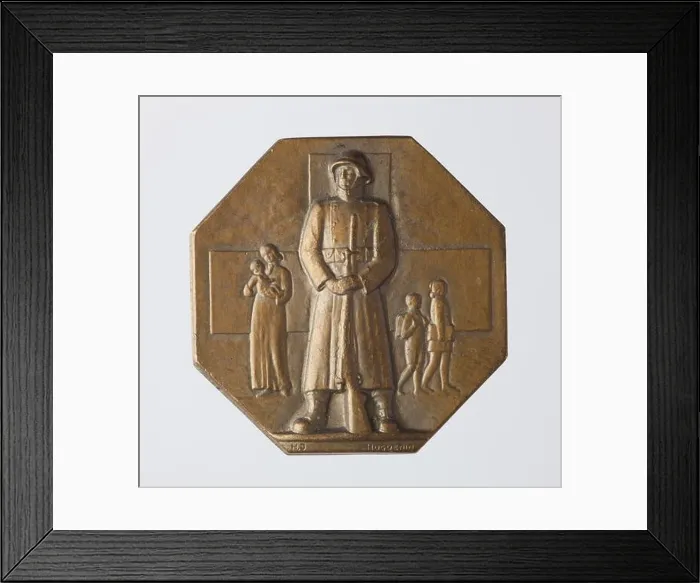 Framed Print : Asking Badge: Collection for the Don National Suisse and Red Cross Foundation Huguenin, Louis Meyer & Co. Zurich