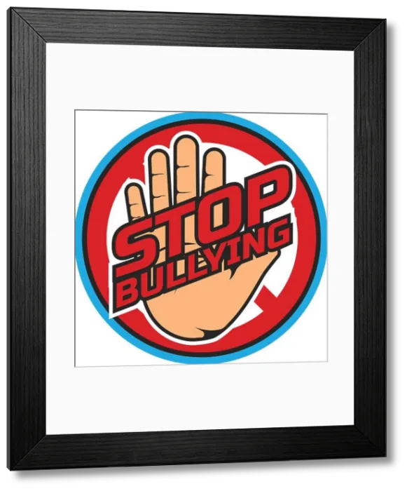 Framed Print : stop bullying, no bullying logo, vector illustration Framed Print : stop bullying, no bullying logo, vector illustration