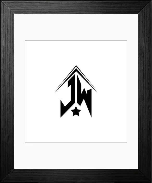 Framed Print : Initial JW logo design with Shape style, Logo business branding Framed Print : Initial JW logo design with Shape style, Logo business branding