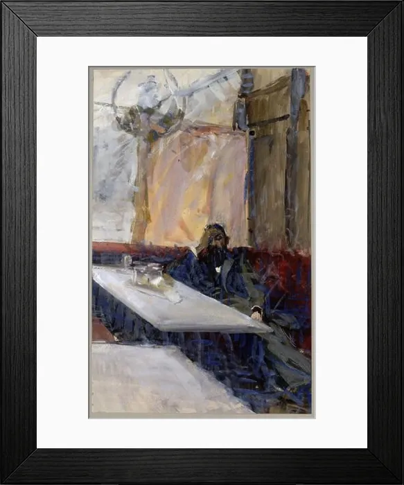 Framed Print : Rudolf Konopa Julius von Reisinger at the coffee house table. Watercolor, cover colors Framed Print : Rudolf Konopa Julius von Reisinger at the coffee house table. Watercolor, cover colors