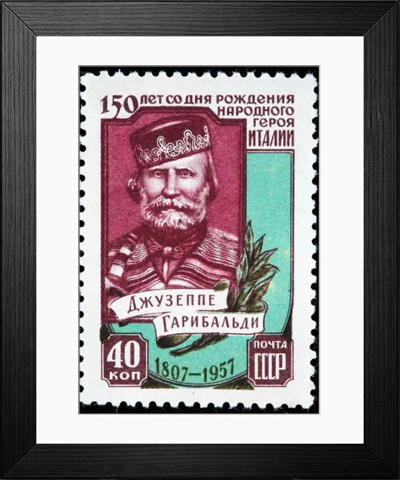 Framed Print : Giuseppe Garibaldi (1807-1882), Italian general, postage stamp, Russia, USSR, 1957 Framed Print : Giuseppe Garibaldi (1807-1882), Italian general, postage stamp, Russia, USSR, 1957
