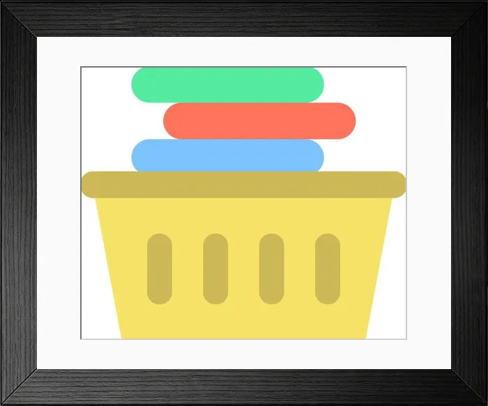 Framed Print : Laundry Basket icon vector image Framed Print : Laundry Basket icon vector image