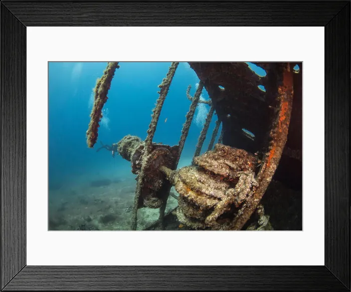 Framed Print : Wreck of Saphis, Mediterranean sea. Spahis is an steam ship of 52, 80 m of length and 7, 45 m of wide launched in 1864 Framed Print : Wreck of Saphis, Mediterranean sea. Spahis is an steam ship of 52, 80 m of length and 7, 45 m of wide launched in 1864