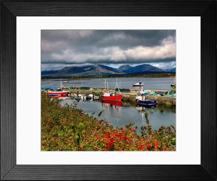 Framed Print : Roundstone Harbour and the Twelve Pins, Connemara, County Galway, Ireland Framed Print : Roundstone Harbour and the Twelve Pins, Connemara, County Galway, Ireland