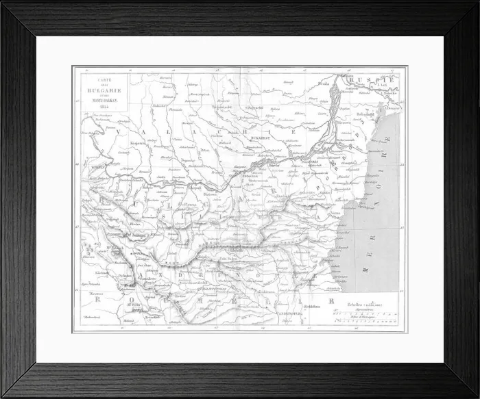 Framed Print : BALKANS: Carte de Bulgarie Monts Balkan 1854 Bulgaria, 1879 antique map Framed Print : BALKANS: Carte de Bulgarie Monts Balkan 1854 Bulgaria, 1879 antique map