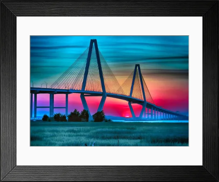 Framed Print : The Arthur Ravenel Jr. Bridge seen from Mount Pleasant, South Carolina Framed Print : The Arthur Ravenel Jr. Bridge seen from Mount Pleasant, South Carolina