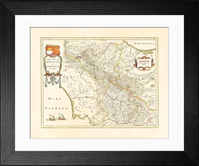 Framed Print : Old map of Molise region, Italy. By Blaeu, publ. ca. 1640 Framed Print : Old map of Molise region, Italy. By Blaeu, publ. ca. 1640