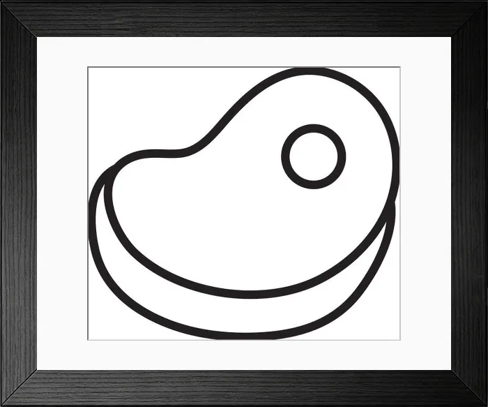 Framed Print : meat steak line style Framed Print : meat steak line style
