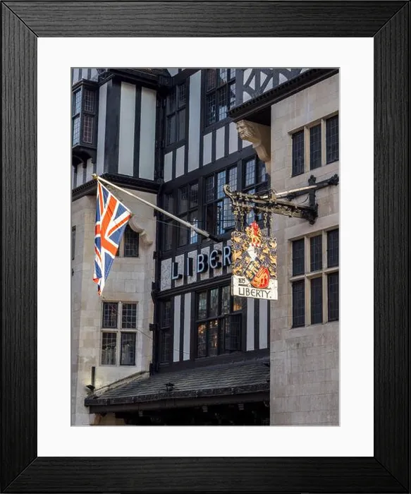 Framed Print : Liberty Sign, Liberty London, London, England, UK, GB Framed Print : Liberty Sign, Liberty London, London, England, UK, GB