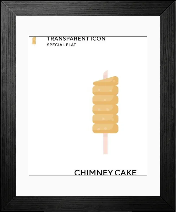 Framed Print : Chimney cake vector icon. Flat style illustration. EPS 10 vector Framed Print : Chimney cake vector icon. Flat style illustration. EPS 10 vector