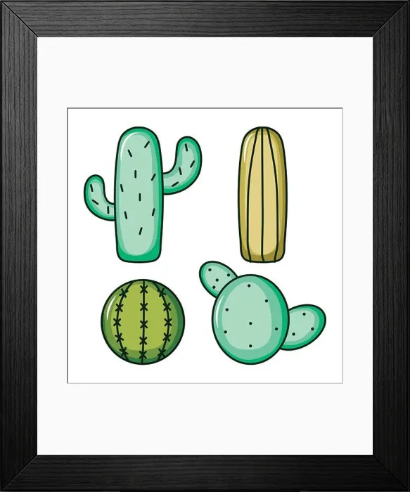 Framed Print : set of cactus plants nature icons vector illustration design Framed Print : set of cactus plants nature icons vector illustration design