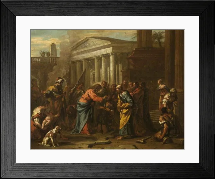 Framed Print : An oil on canvas painting depicting Christ healing the man blind from birth Framed Print : An oil on canvas painting depicting Christ healing the man blind from birth