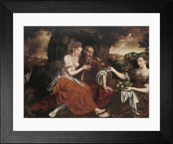 Framed Print : Lot and his Daughters. Museum: Musées royaux des Beaux-Arts de Belgique, Brussels. Author: Massys (Matsys), Jan Framed Print : Lot and his Daughters. Museum: Musées royaux des Beaux-Arts de Belgique, Brussels. Author: Massys (Matsys), Jan