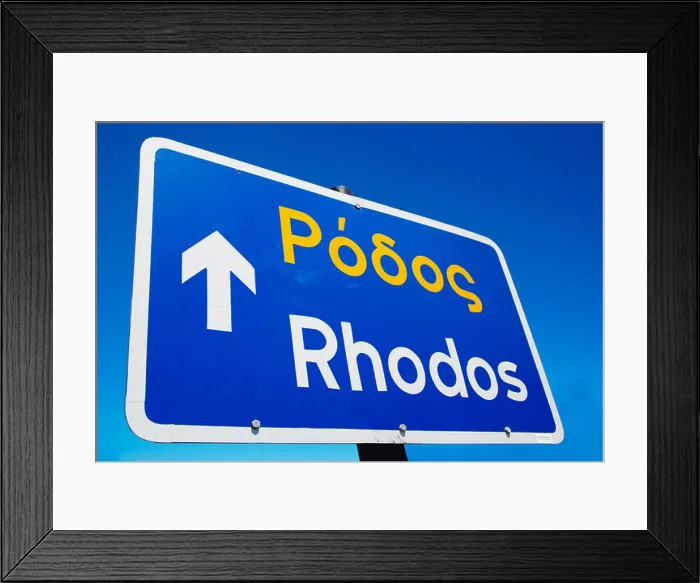 Framed Print : Sign, Rhodes, Rhodes Island, Greece, Europe Framed Print : Sign, Rhodes, Rhodes Island, Greece, Europe