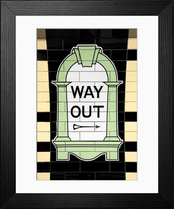 Framed Print : London, England, UK. Tiled sign at Warren Street tube station - way out Framed Print : London, England, UK. Tiled sign at Warren Street tube station - way out