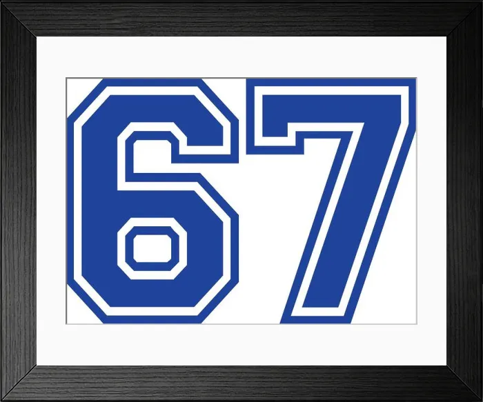 Framed Print : Sixty-seven college number 67