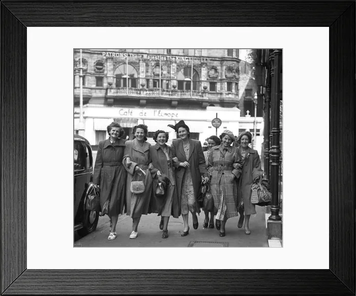 Framed Print : Ladies girls day out in Leicester Square, London 1949 Framed Print : Ladies girls day out in Leicester Square, London 1949