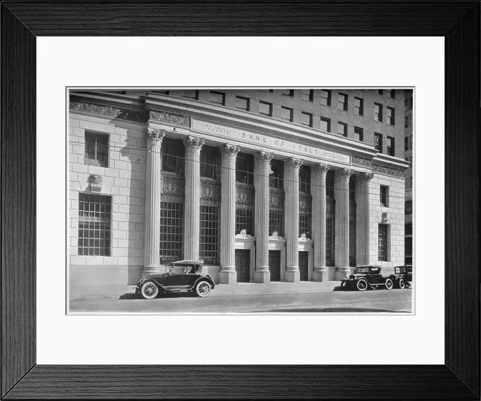 Framed Print : Main entrance to the Bank of Italy, Los Angeles, California, 1924