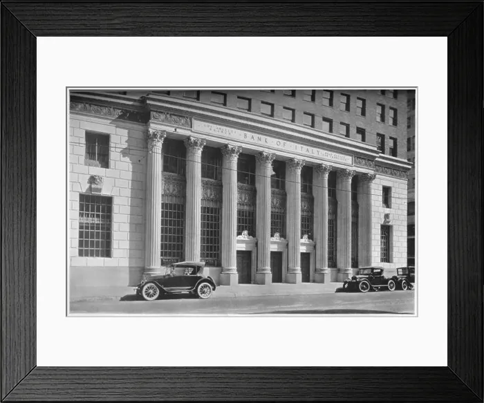 Framed Print : Main entrance to the Bank of Italy, Los Angeles, California, 1924 Framed Print : Main entrance to the Bank of Italy, Los Angeles, California, 1924