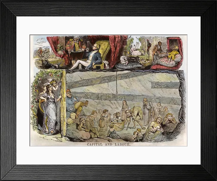Framed Print : LABOR CARTOON, 1843. / n'Capital and Labour Framed Print : LABOR CARTOON, 1843. / n'Capital and Labour