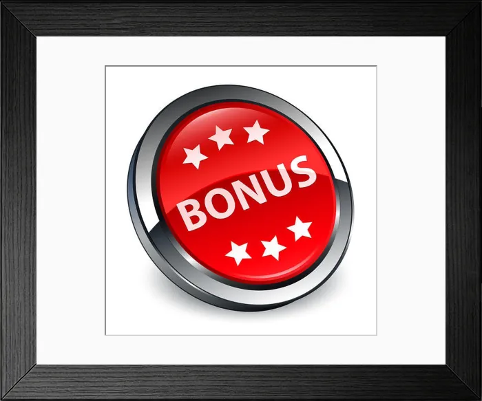 Framed Print : Bonus icon isolated on 3d red round button abstract illustration Framed Print : Bonus icon isolated on 3d red round button abstract illustration