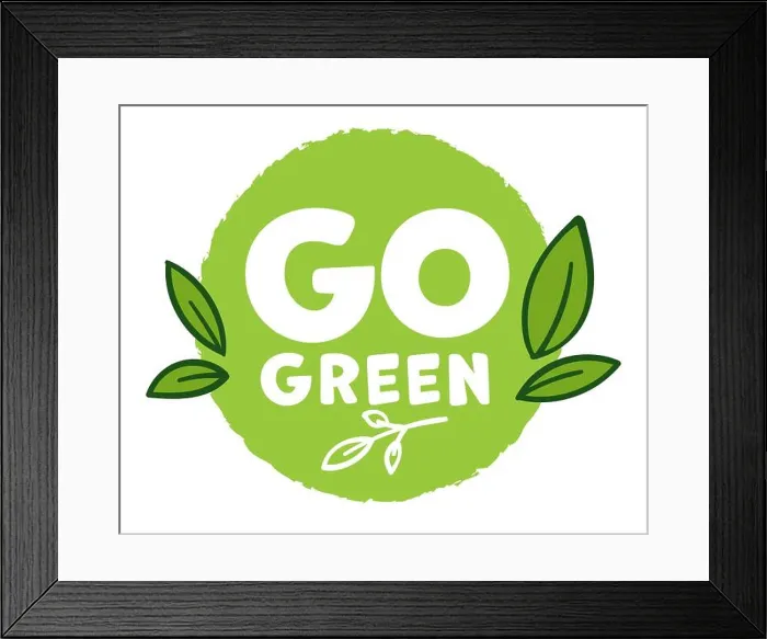 Framed Print : Go green ecology and environment saving banner Framed Print : Go green ecology and environment saving banner