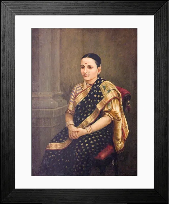 Framed Print : 212 Raja Ravi Varma - Portrait of a Lady - Framed Print : 212 Raja Ravi Varma - Portrait of a Lady -