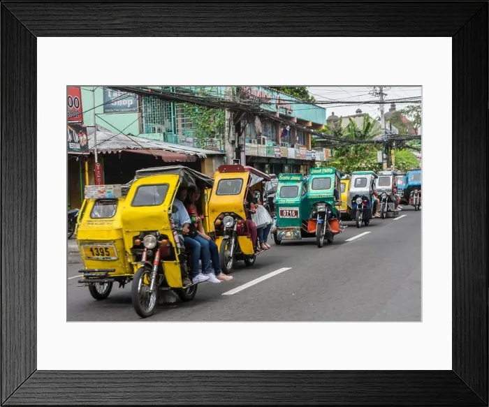 Framed Print : A bunch of motor taxis in the streets of Naga city, Bicol Region, Philippines Framed Print : A bunch of motor taxis in the streets of Naga city, Bicol Region, Philippines