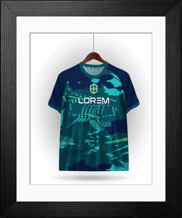Framed Print : vector soccer jersey design for sublimation, sport t shirt design Framed Print : vector soccer jersey design for sublimation, sport t shirt design