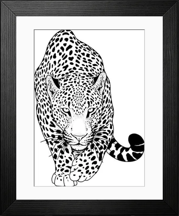 Framed Print : illustration of leopard, graphic vector animal Framed Print : illustration of leopard, graphic vector animal