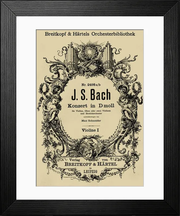 Framed Print : Johann Sebastian Bachs Konzert in d moll (Concert in D minor) Framed Print : Johann Sebastian Bachs Konzert in d moll (Concert in D minor)