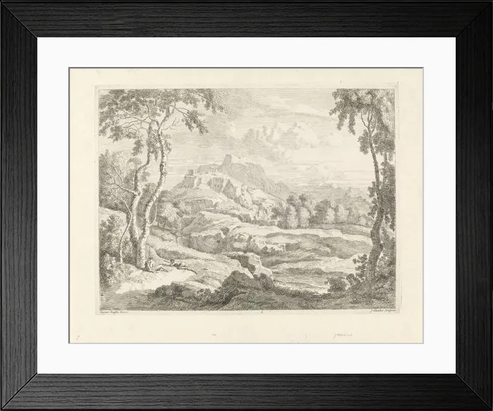 Framed Print : Landscape with shepherds, Johannes Glaber Framed Print : Landscape with shepherds, Johannes Glaber