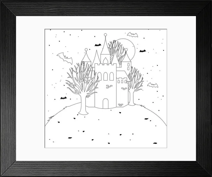 Framed Print : Halloween haunted castle on a hill Framed Print : Halloween haunted castle on a hill