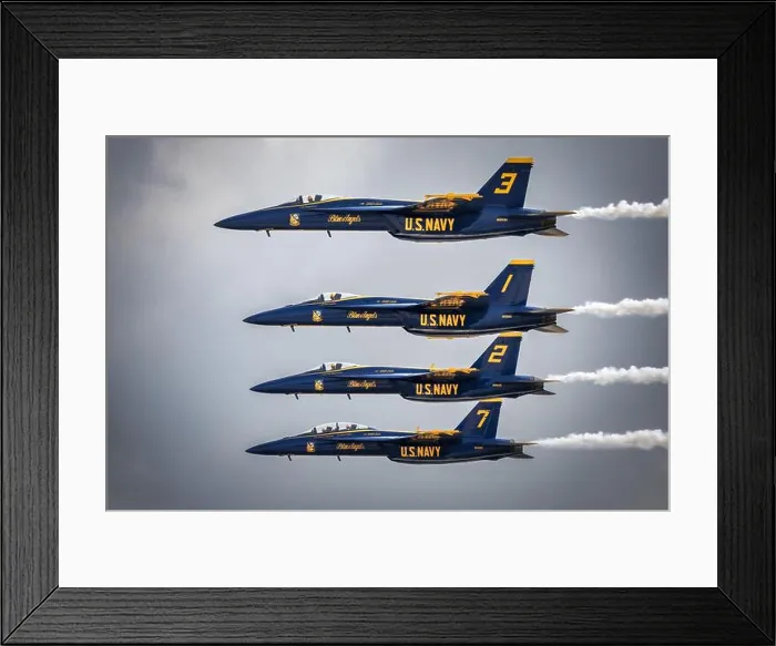 Framed Print : Four US Navy Blue Angels fly in formation at America's Airshow 2023 in Miramar, California Framed Print : Four US Navy Blue Angels fly in formation at America's Airshow 2023 in Miramar, California